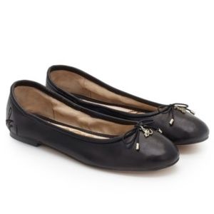 Sam Edelman Felicia Black Leather Ballet Flats